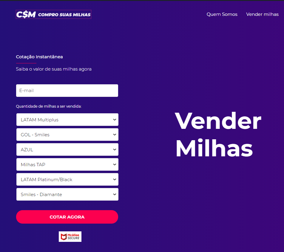 Vender Milhas no Melhor Preço | CSM - Compro Suas Milhas