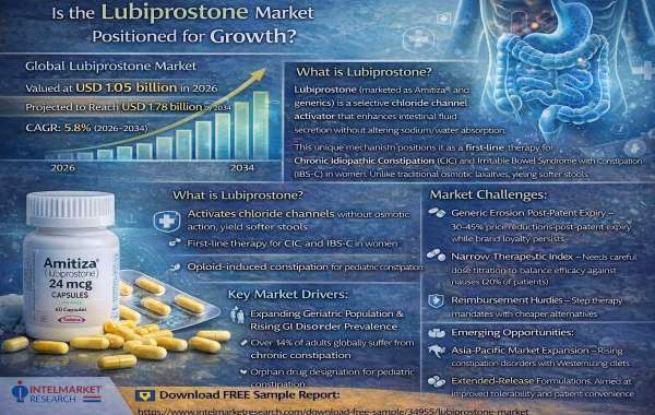 Global Lubiprostone Market Projected to Reach USD 1.78 Billion by 2034, Growing at a CAGR of 5.8%; Key Trends and Compet