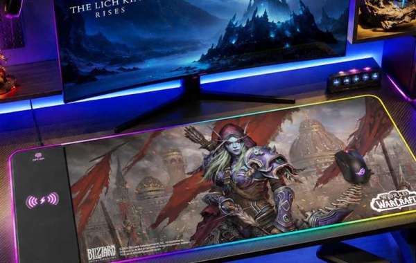 wow Sylvanas Windrunner Wireless Charging RGB Desk Mat For Horde Gamers